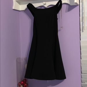 Off the shoulder black dress